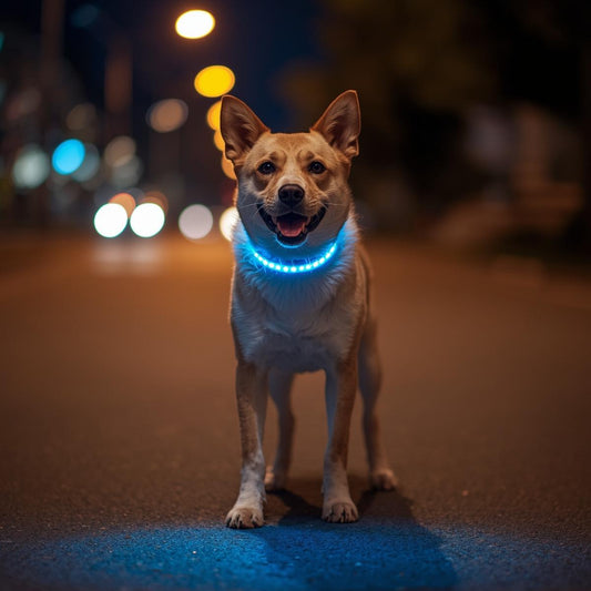 LED Dog Collar — Rechargeable, Night-Safe Design (Royal Blue Large